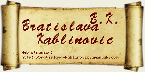 Bratislava Kablinović vizit kartica